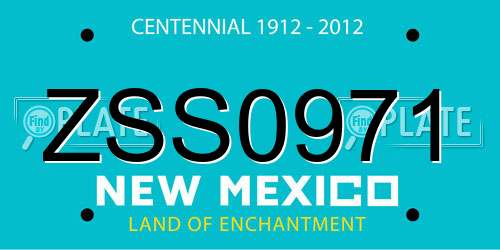 ZSS0971 New Mexico License Plate