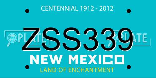 ZSS339 New Mexico License Plate