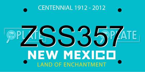 ZSS357 New Mexico License Plate