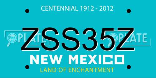 ZSS35Z New Mexico License Plate