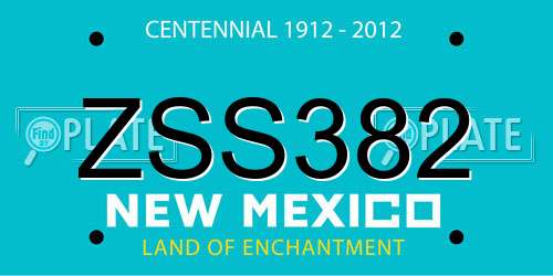 ZSS382 New Mexico License Plate