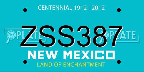 ZSS387 New Mexico License Plate