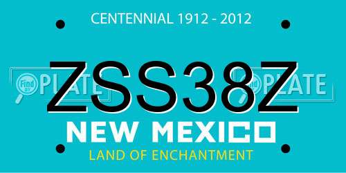 ZSS38Z New Mexico License Plate