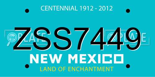 ZSS7449 New Mexico License Plate