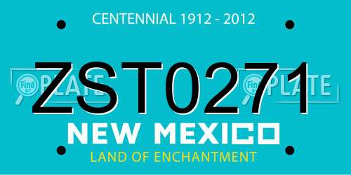 ZST0271 New Mexico License Plate