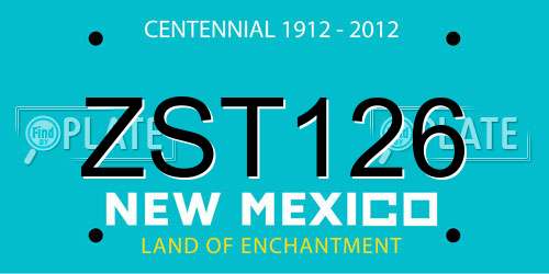 ZST126 New Mexico License Plate