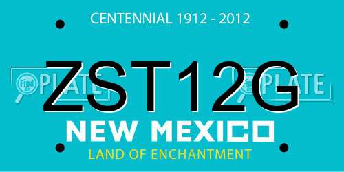 ZST12G New Mexico License Plate