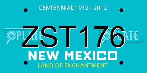 ZST176 New Mexico License Plate