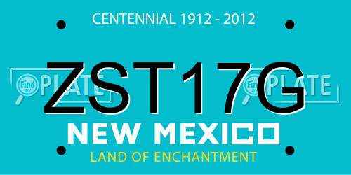 ZST17G New Mexico License Plate