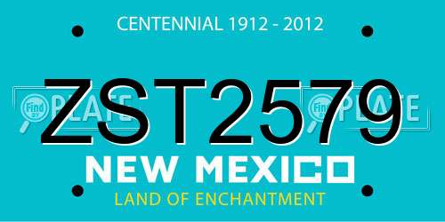 ZST2579 New Mexico License Plate
