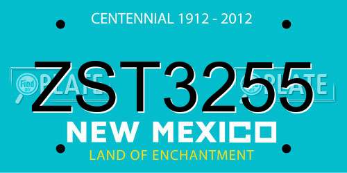 ZST3255 New Mexico License Plate