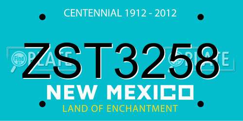 ZST3258 New Mexico License Plate