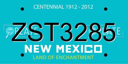 ZST3285 New Mexico License Plate