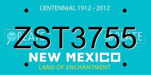 ZST3755 New Mexico License Plate