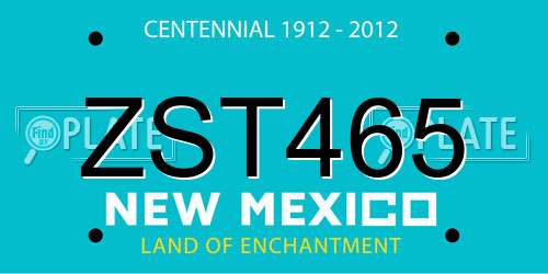 ZST465 New Mexico License Plate