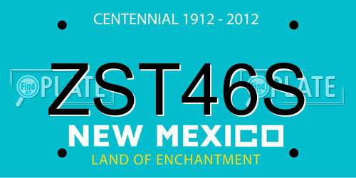 ZST46S New Mexico License Plate