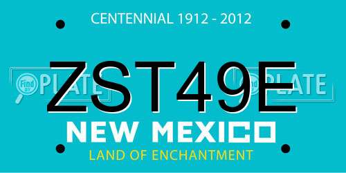 ZST49E New Mexico License Plate