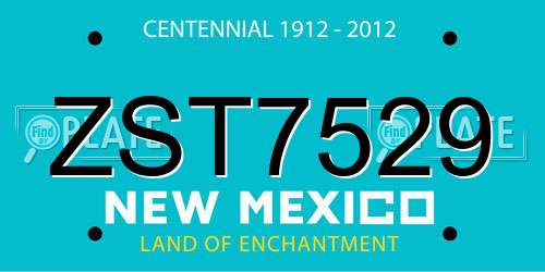 ZST7529 New Mexico License Plate