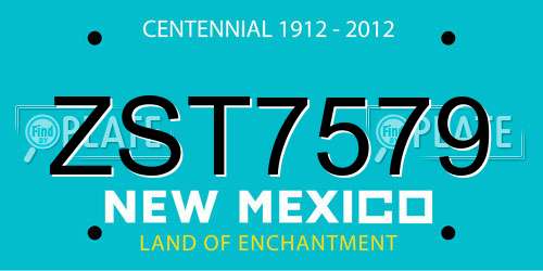 ZST7579 New Mexico License Plate