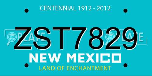 ZST7829 New Mexico License Plate