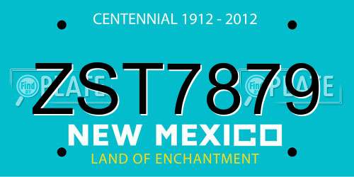 ZST7879 New Mexico License Plate