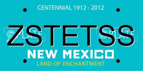 ZSTETSS New Mexico License Plate
