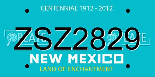 ZSZ2829 New Mexico License Plate