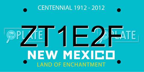 ZT1E2F New Mexico License Plate