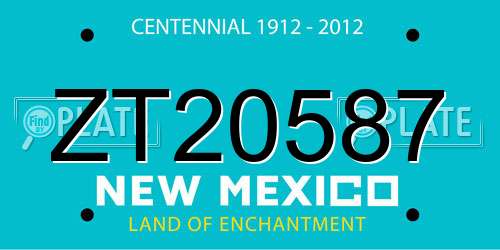 ZT20587 New Mexico License Plate