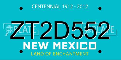 ZT2D552 New Mexico License Plate