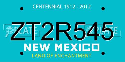 ZT2R545 New Mexico License Plate