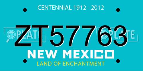 ZT57763 New Mexico License Plate
