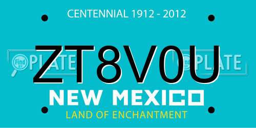 ZT8V0U New Mexico License Plate