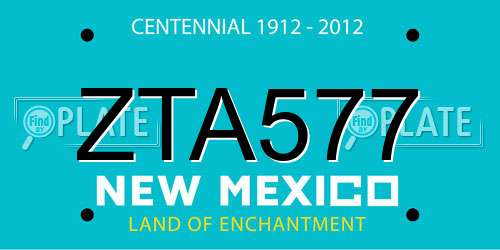 ZTA577 New Mexico License Plate