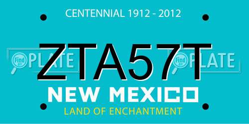 ZTA57T New Mexico License Plate