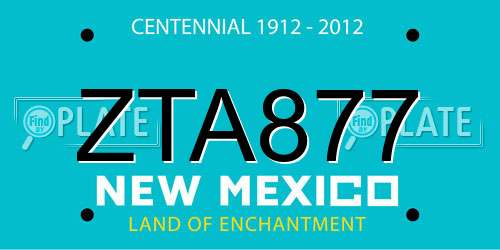 ZTA877 New Mexico License Plate
