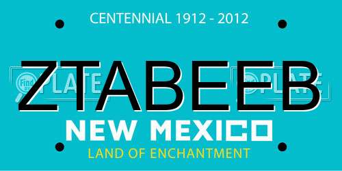 ZTABEEB New Mexico License Plate