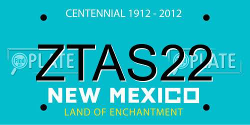 ZTAS22 New Mexico License Plate