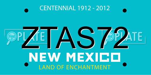 ZTAS72 New Mexico License Plate