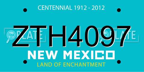 ZTH4097 New Mexico License Plate
