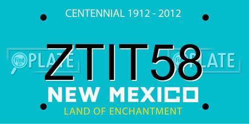 ZTIT58 New Mexico License Plate
