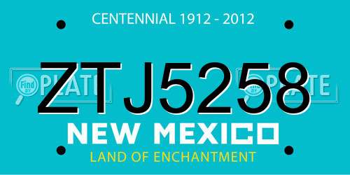 ZTJ5258 New Mexico License Plate