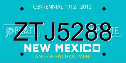 ZTJ5288 New Mexico License Plate