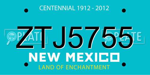 ZTJ5755 New Mexico License Plate