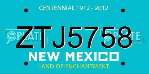 ZTJ5758 New Mexico License Plate