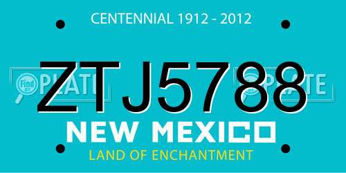 ZTJ5788 New Mexico License Plate