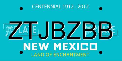 ZTJBZBB New Mexico License Plate
