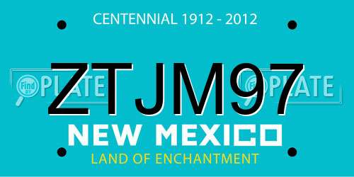 ZTJM97 New Mexico License Plate