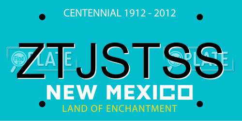ZTJSTSS New Mexico License Plate