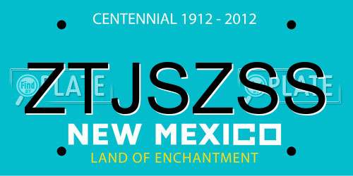 ZTJSZSS New Mexico License Plate